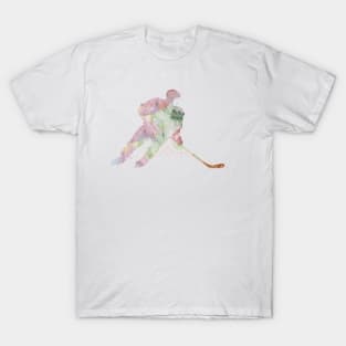 Girl Ice Hockey Player Watercolor Sport Gift T-Shirt